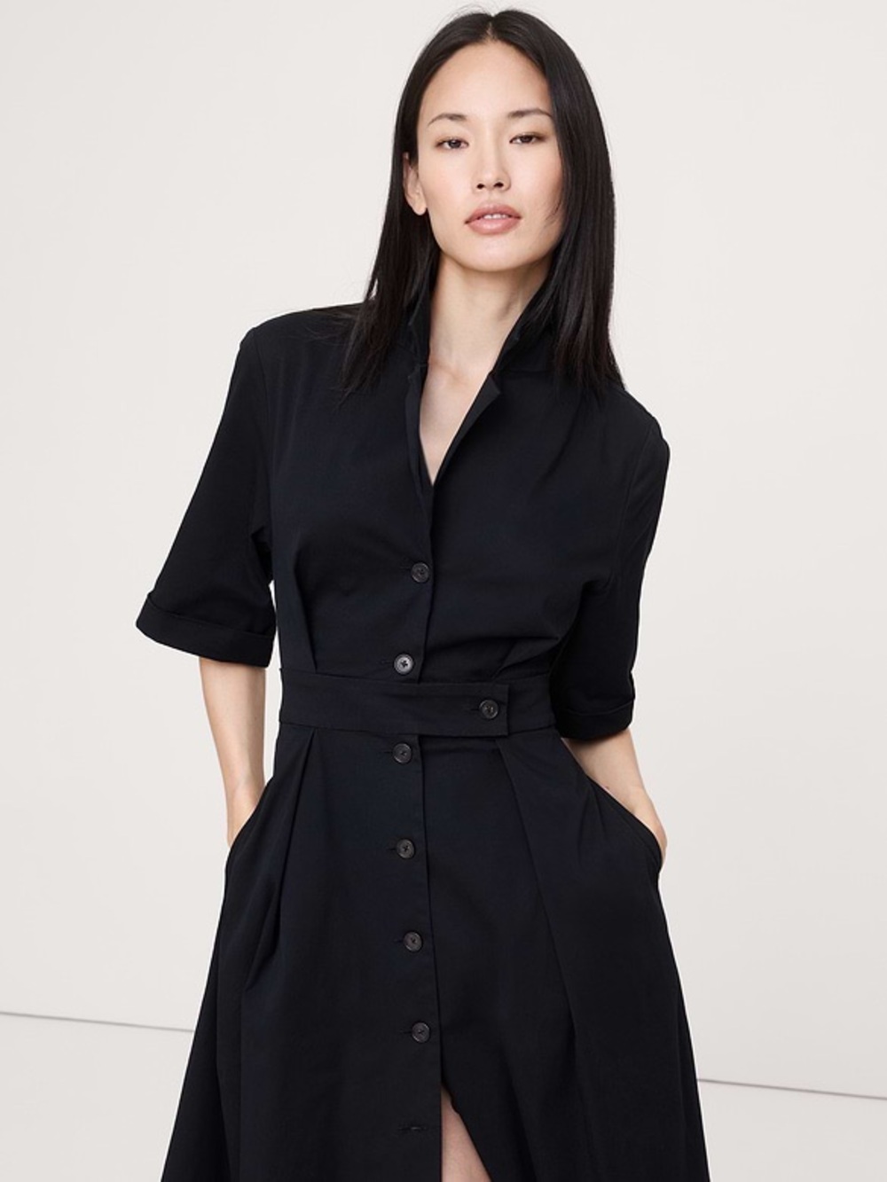 BANANA REPUBLIC STRETCH-POPLIN SHIRTDRESS - Picture 5 of 8